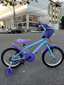 BICICLETA ARO (16) FEMININA COR ICE/LILAS S/MARCHA V-BRAKE MARCA MILANO CARTOON ICE