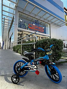 BICICLETA ARO (12) MASCULINA COR AZUL/PRETO S/MARCHA MARCA NATHOR VELOZ