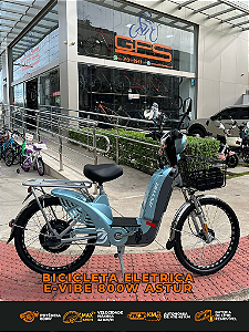 BICICLETA ELETRICA E-VIBE 800W VERDE CLARO ASTUR