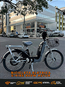 BICICLETA ELETRICA E-VIBE 800W PRETO ASTUR