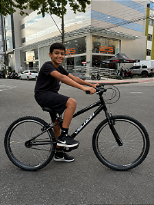 BICICLETA ARO (24) MASCULINA COR PRETA S/MARCHA FREIO V-BRAKE MARCA VELOOH