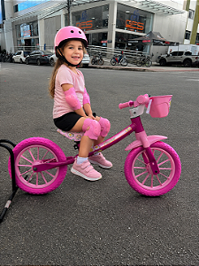 BICICLETA ARO (12) FEMININA BALANCE (EQUILIBRIO) SEM FREIO BIKE FLOWER ROSA