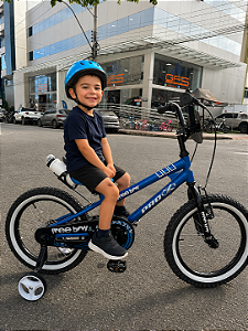 BICICLETA ARO (16) MASCULINA AZUL SEM MARCHA FREIO V-BRAK PRO-X FREE BOY