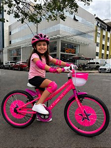 BICICLETA ARO (20) FEMININA COR ROSA SEM MARCHA FREIOS V-BRAK DIANTEIRO E TAMBOR TRASEIRO MARCA PRO-X LAVINIA