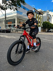 BICICLETA ARO (20) MTB COLLI DUBLIN ALUMINIO 7 VELOCIDADES (1X7) FREIO A DISCO MECÂNICO COR VERMELHA