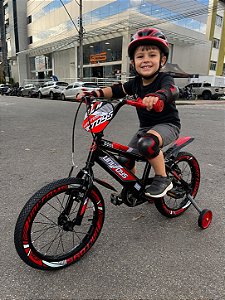 BICICLETA ARO (16) MASCULINA PRO AVENTURA COR VEMELHO/PRETO FREIO V-BRAKE SEM MARCHA UNITOYS