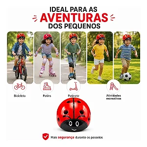 CAPACETE INFANTIL GTA INMOLD JOANINHA VERMELHO TAMANHO P (52-56)