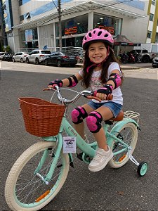 BICILETA ARO (20) FEMININA SWEET VINTAGE COR VERDE MENTA FREIO V-BRAKE SEM MARCHA COM CESTINHA UNITOYS