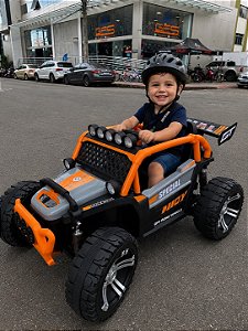 CARRO ELETRICO INFANTIL 12V JIPE GAIOLA LARANJA UNITOYS