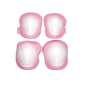 KIT PROTECÃO INFANTIL FEMININO JOELHEIRA+COTOVELEIRA ROSA