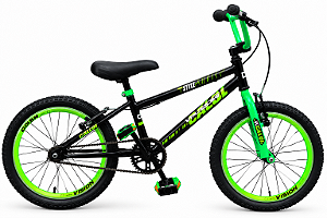 BICICLETA ARO (20) MASCULINA COR PRETO/VERDE S/MARCHA FREIO V-BRAKE MARCA VELOOH CROSS