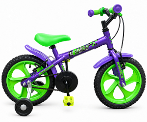 BICILETA ARO (16) FEMININA COR ROXO/VERDE FREIO V-BRAKE SEM MARCHA HOUSTON PIX