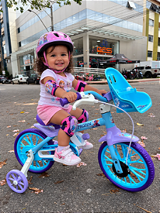 BICICLETA ARO (12) FEMININA AZUL/ROSA S/MARCHA FREIO V-BRAKE NATHOR FROZEN