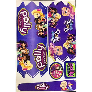 CARTELA DE ADESIVO PARA QUADRO DE BICICLETA INFANTIL POLLY POCKET