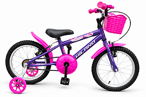 BICICLETA ARO 16 FEMININA COR LILAS/PINK S/MARCHA MARCA MILANO GROW UP