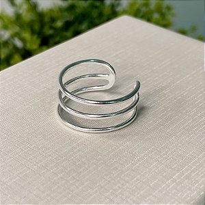 Anel 3 Aros Ajustável Aro 15 Prata 925