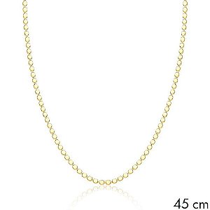 Colar Bolinhas Achatadas Banhado a Ouro