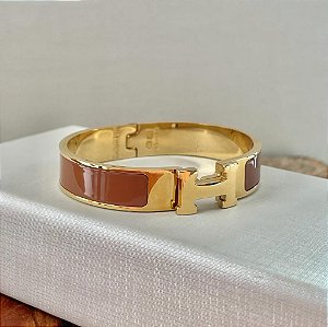 Bracelete H Caramelo