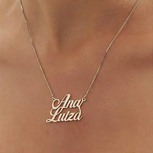 Gargantilha Personalizada Nome Com Até 16 Letras PRATA LISA