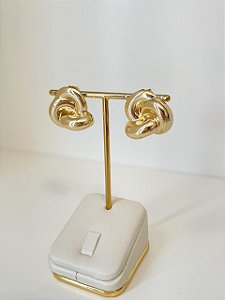 Brinco De Nó Trançado e Texturizado Liso Pequeno