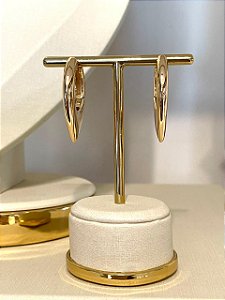 Argola Gota de Click Banho de Ouro
