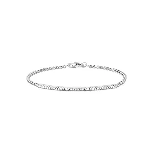 Pulseira com Fileira Curva de Zircônias Ródio Branco
