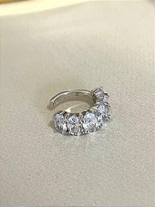 Piercing Cristal Oval Banhado a Ródio