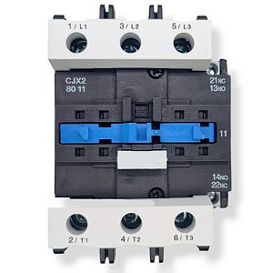 Chave Contatora Tripolar + NA + NF CJX2-8011 80A NFe