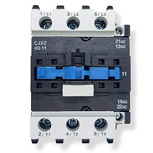 Chave Contatora Tripolar + NA + NF CJX2-4011 40A NFe