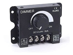 Controlador Dimmer Fita De Led 12v 24v 30a Ajuste Brilho