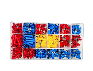 Kit Terminal Conector Tubular Ilhós Olhal Garfo 520Pcs NFe