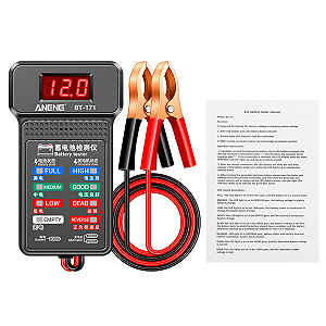 Medidor Tensão Testador Bateria Carro 12V ANENG BT171 NFe