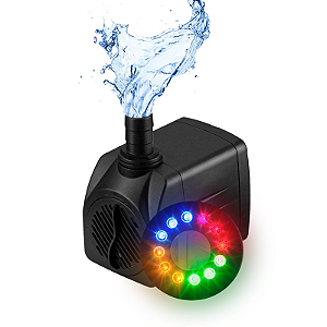 Mini Bomba Submersa Aquário Paisagismo 35W 2200L/H Com Led