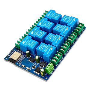 Placa Desenvolvimento Wifi IOT ESP32 8 Canais Relé 30A NFe