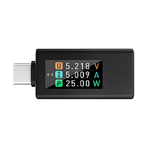 Medidor Tensão Corrente USB Tipo C Bidirecional WKS-1902 LCD