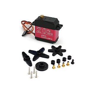 Mini Servo Motor Alto Torque 20kgf 180° Engrenagens Metal