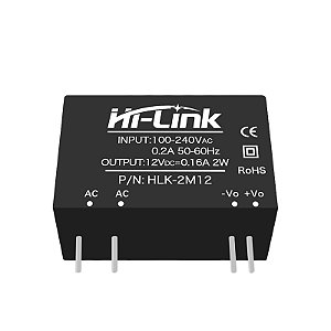 Mini Fonte Alimentação Tensão AC-DC 12V 2W Hi-Link HLK-2M12