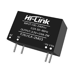Mini Fonte Alimentação Tensão AC-DC 3,3V 2W Hi-Link HLK-2M03