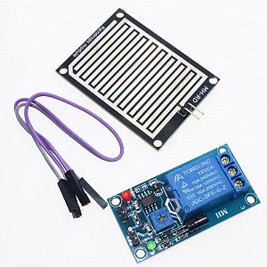 Kit Sensor Detecção Chuva + Módulo Relé 5V Automação NFe
