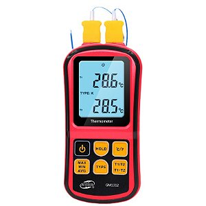 Medidor Temperatura Duplo Termopar Display GM1312