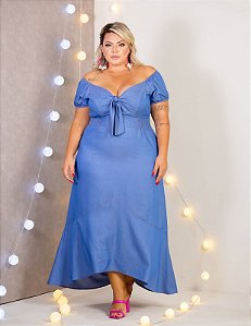 VESTIDO LONGO  JEANS CLARO