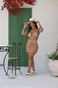 Saia Crochê Nude