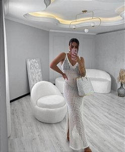 Vestido Crochê Branco