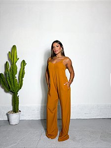 Macacão Pantalona Mostarda