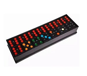 Dominó Simples -  Preto com pontos colorido - Jogo