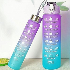 Kit Garrafa Colorida Motivacional Squeeze – 02 Peças/ envio.cor aleatório
