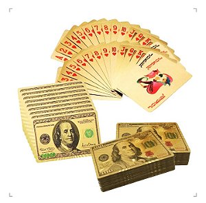 Jogo baralho dourado dólar espanhol - prova d'água - anti rasgo dourado dolár