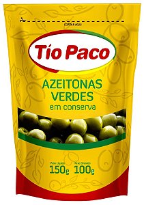 Azeitona Verde Sache Tio Paco - Embalagem 24X100 GR - Preço Unitário R$2,59