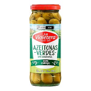 Azeitona Verde La Violetera Com Caroco Vidro 200Gr - Embalagem 24X200 GR - Preço Unitário R$12,23