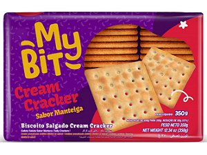 Biscoito My Bit Cream Cracker Manteiga - Embalagem 20X350 GR - Preço Unitário R$4,38